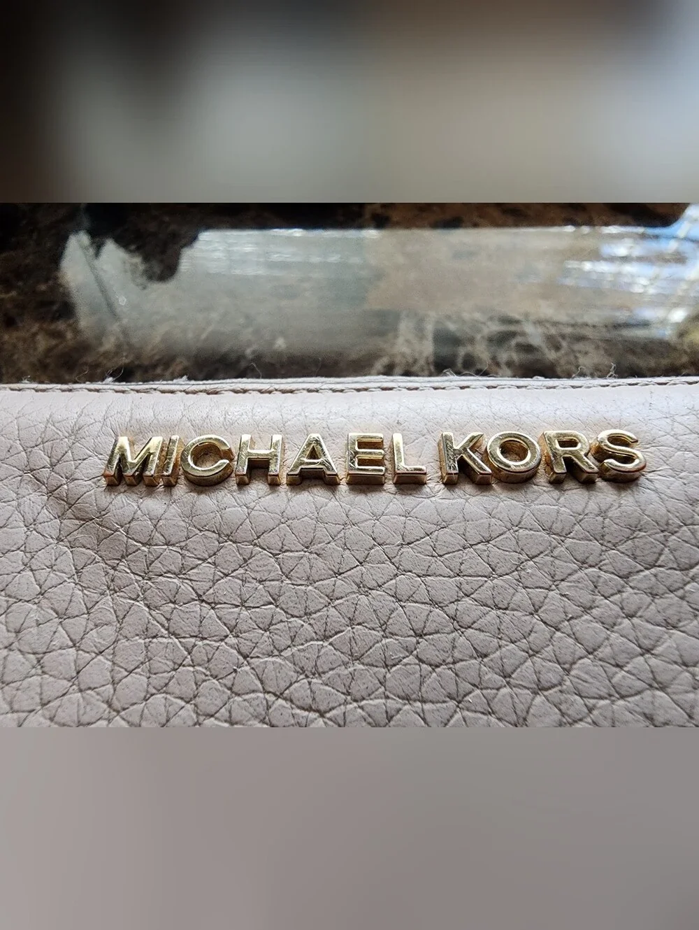 Michael Kors Pebbled Leather Wristlet Wallet Soft Pink/Gold & Continental Wallet